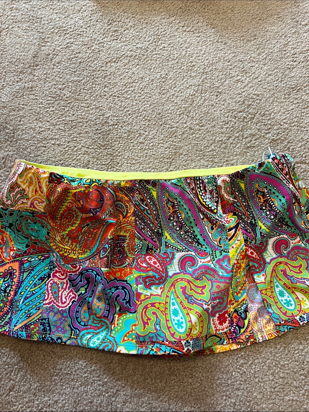 Bleu Rod Beattie Multicolor Paisley Swim Bottoms Skirt, NWT, 12